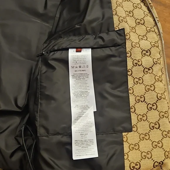 Gucci Beige Monogram Quilted Puffer Jacket - Picture 5 of 14